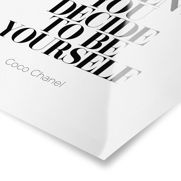 Poster - Be Yourself Coco Chanel - Verticale 4:3