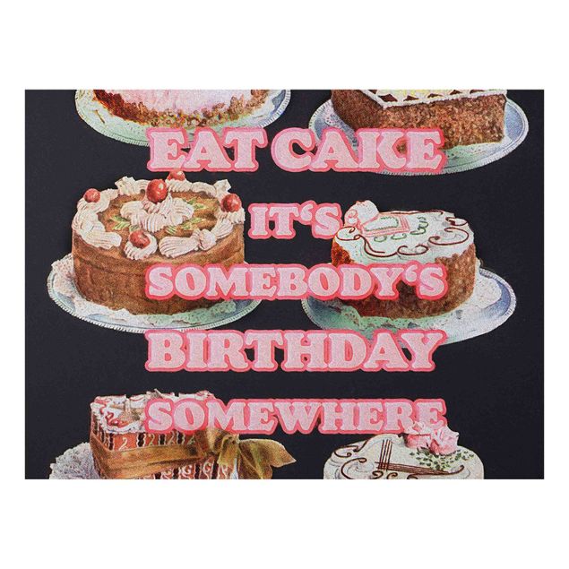 Quadro in vetro - Eat Cake It's Birthday - Orizzontale 4:3