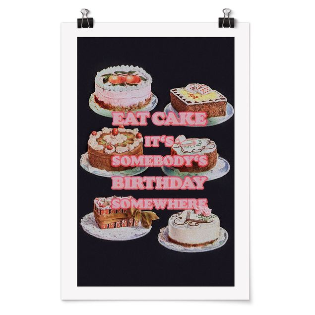Poster riproduzione - Eat Cake It's Birthday - 2:3