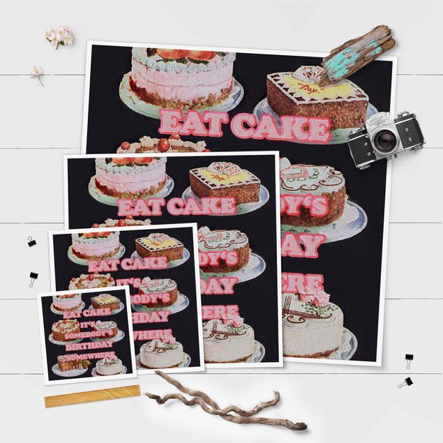 Poster riproduzione - Eat Cake It's Birthday - 1:1