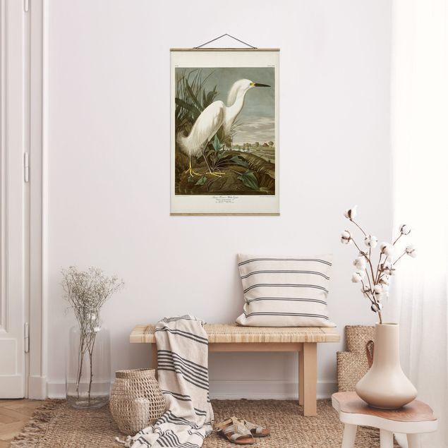 Foto su tessuto da parete con bastone - Consiglio Vintage White Heron I - Verticale 3:2