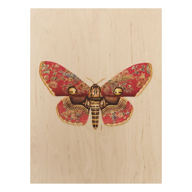 Stampa su legno - Vintage Moth - Verticale 4:3