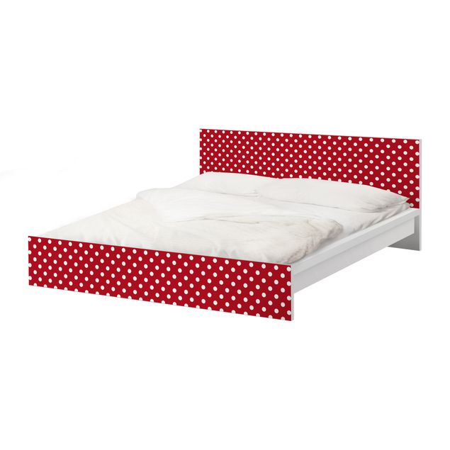 Carta adesiva per mobili IKEA - Malm Letto basso 160x200cm No.DS92 Dot Design Girly Red