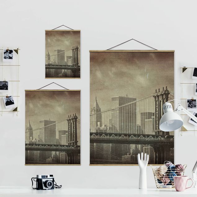 Foto su tessuto da parete con bastone - Vintage New York - Verticale 4:3