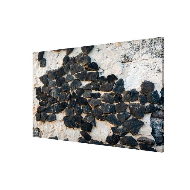 Lavagna magnetica - Muro con pietre nere - Formato orizzontale 3:2