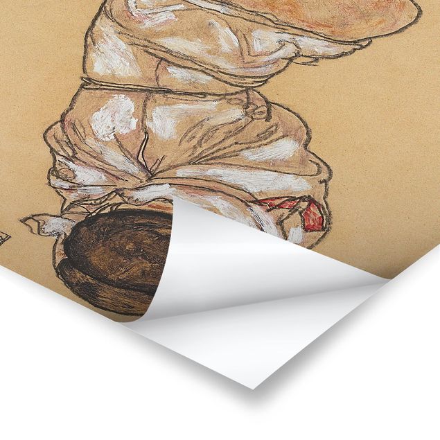 Poster - Egon Schiele - Torso femminile in biancheria intima - Verticale 3:2