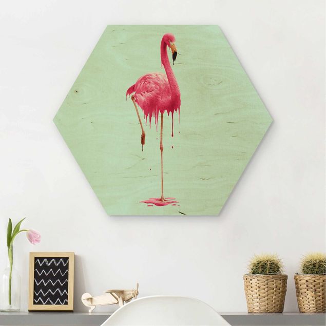 Esagono in legno - Melting Flamingo