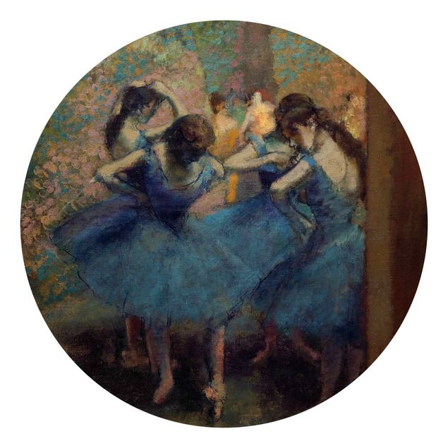 Carta da parati rotonda autoadesiva - Edgar Degas - The Blue Dancers