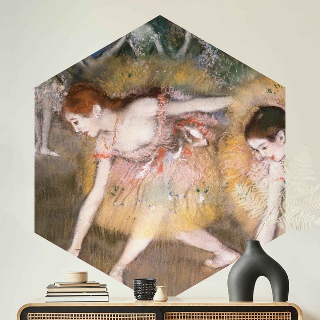 Carta da parati esagonale adesiva con disegni - Edgar Degas - Ballerine chine