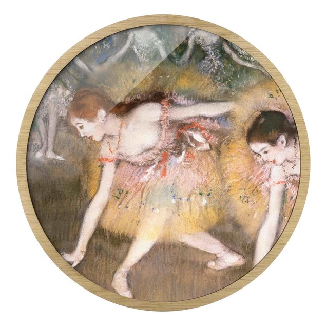Quadro rotondo incorniciato - Edgar Degas - Ballerine chine