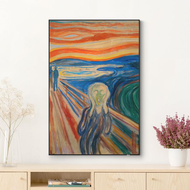 Frame da parete con tessuto in tensione con quadro intercambiabile classico Edvard Munch - L'urlo