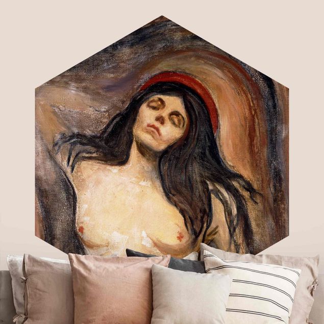 Carta da parati esagonale adesiva con disegni - Edvard Munch - Madonna
