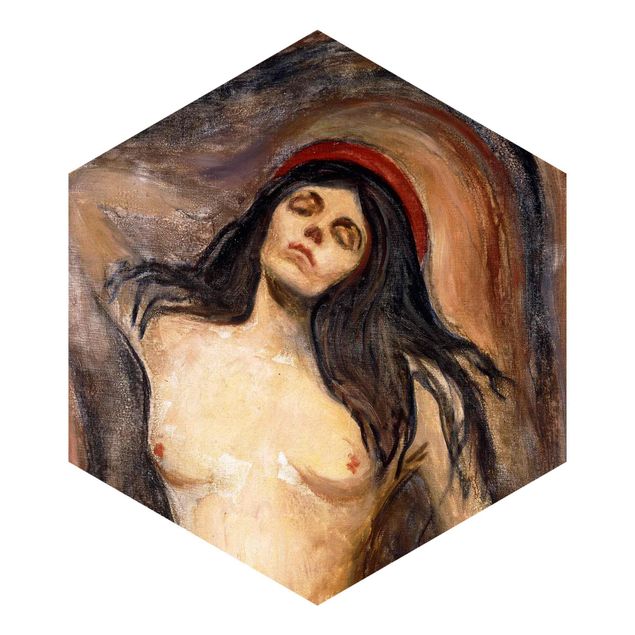 Carta da parati esagonale adesiva con disegni - Edvard Munch - Madonna