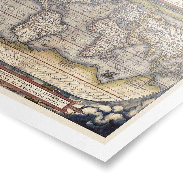 Poster - Historic tipo World Map Orbis Terrarum - Orizzontale 3:4
