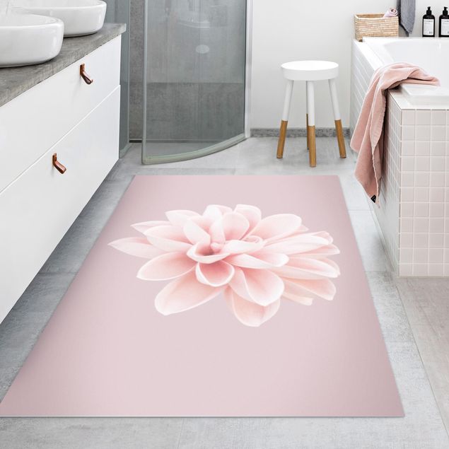 Tappeti bagno moderni Dalia Fiore Lavanda Rosa Bianco