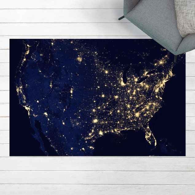 Tappeto da balcone Immagine NASA Stati Uniti dallo spazio di notte