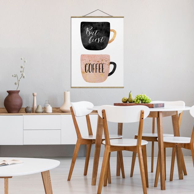 Foto su tessuto da parete con bastone - Elisabeth Fredriksson - Ma prima, caffè - Verticale 4:3