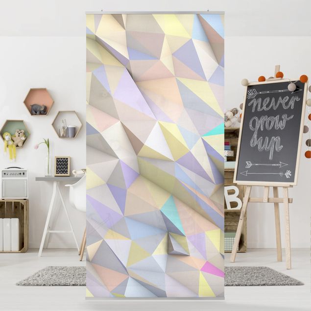 Tenda a pannello - Geometric Pastel Triangles In 3D - 250x120cm