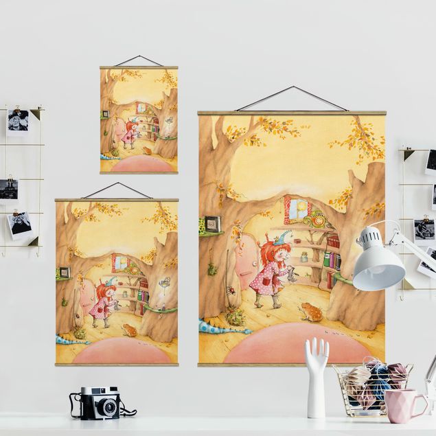 Foto su tessuto da parete con bastone - Frida studiato le loro Stuff - Verticale 4:3