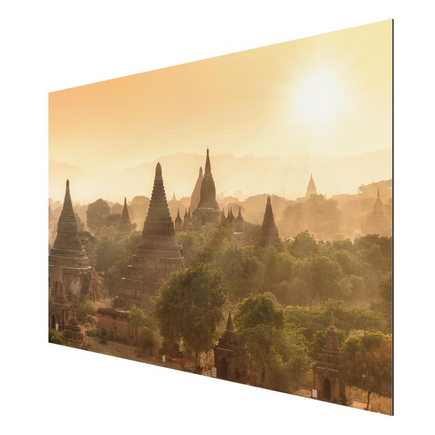 Stampa su alluminio - Tramonto su Bagan