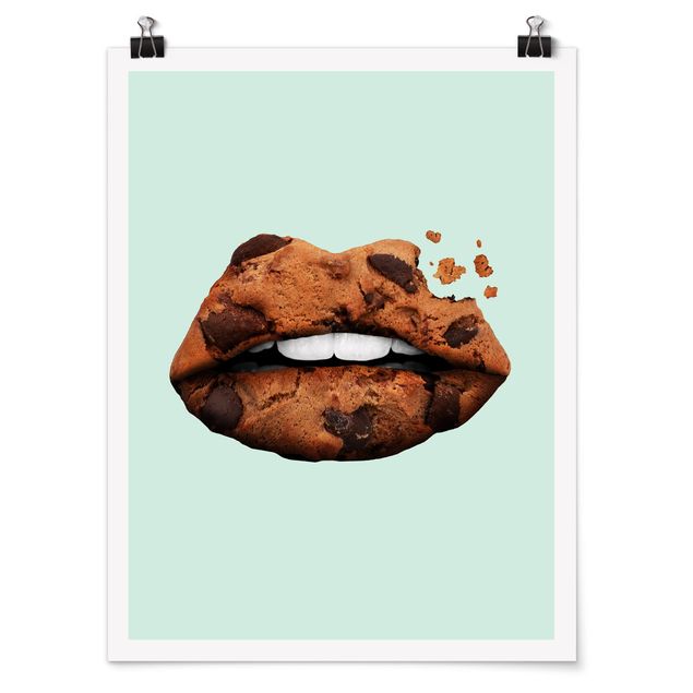 Poster - Labbra con biscotto - Verticale 4:3