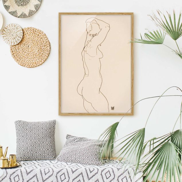 Poster con cornice - Egon Schiele - Nudo femminile