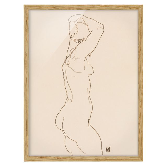 Poster con cornice - Egon Schiele - Nudo femminile