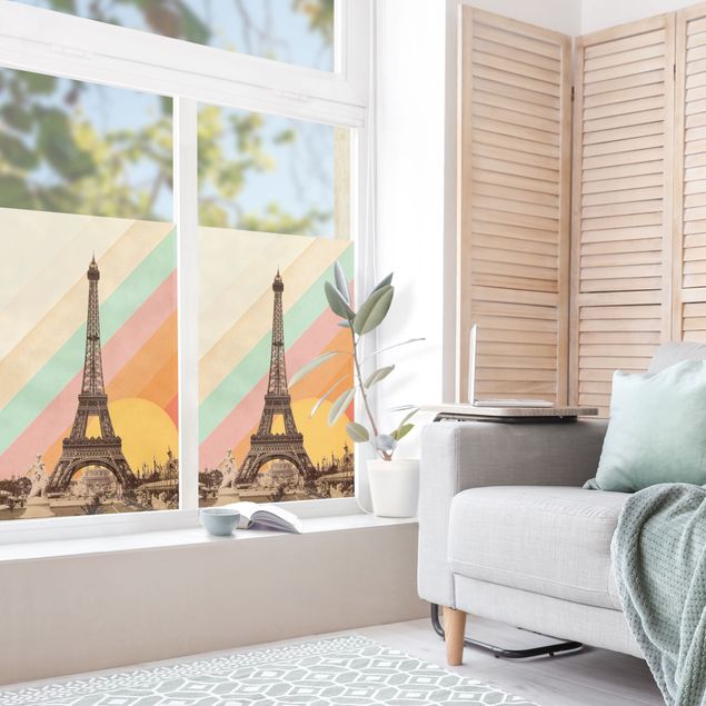 Pellicole per vetro Torre Eiffel nel tramonto arcobaleno