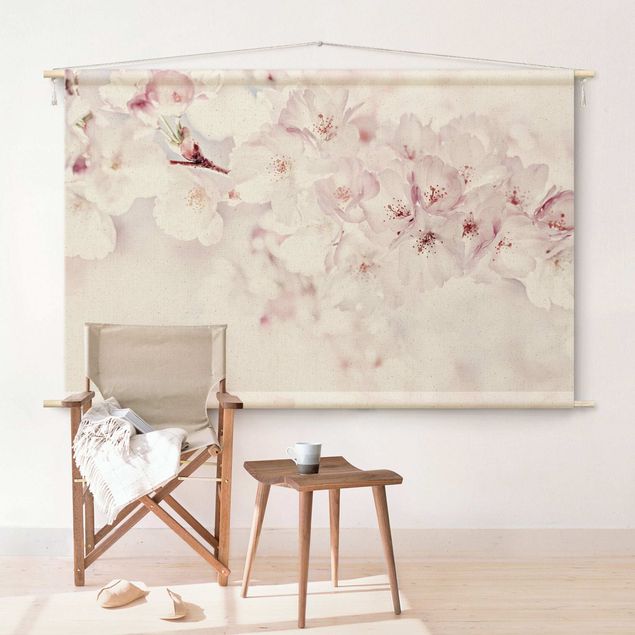 Arazzi da parete moderno Tocco di fiori di ciliegio