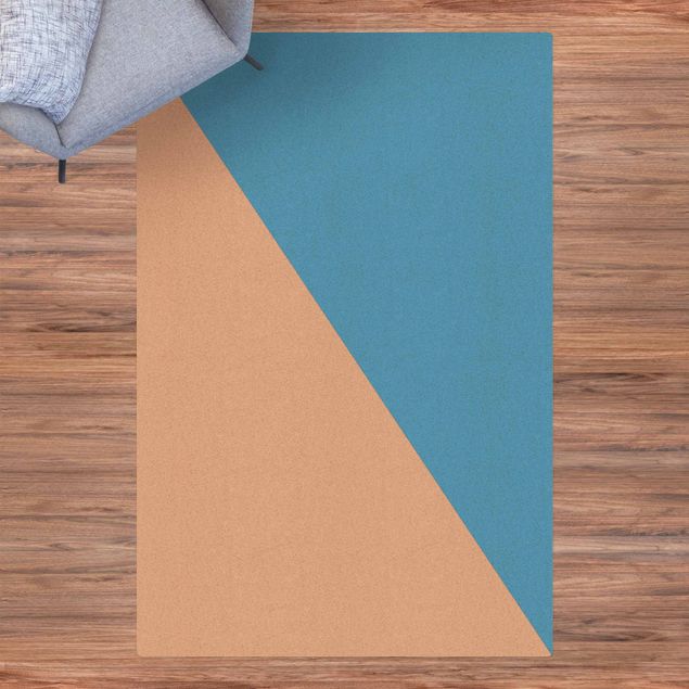 Tappeti moderni soggiorno Triangolo semplice in azzurro