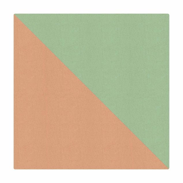 Tappetino di sughero - Semplice triangolo color menta - Quadrato 1:1