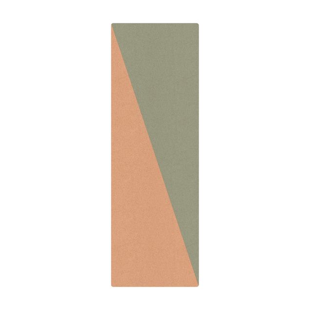 Tappetino di sughero - Semplice triangolo verde oliva - Formato verticale 1:2