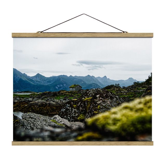 Foto su tessuto da parete con bastone - Baita desolata in Norvegia - Orizzontale 4:3