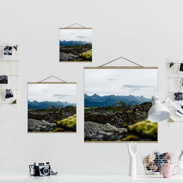 Foto su tessuto da parete con bastone - Baita desolata in Norvegia - Quadrato 1:1