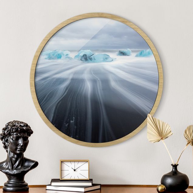 Poster con cornice rotonda Paesaggio ghiacciato