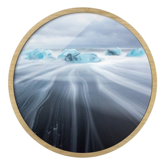 Quadro rotondo incorniciato - Paesaggio di ghiaccio