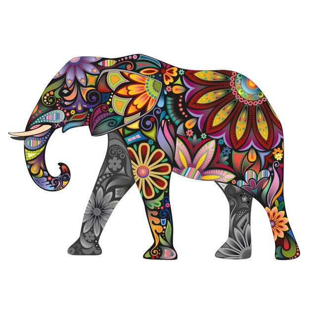 Pellicola per vetri colorata Motivo di elefante