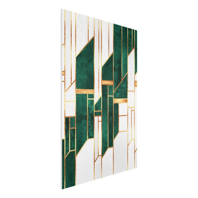 Stampa su Forex - Geometria in smeraldo e oro - Formato verticale 2:3