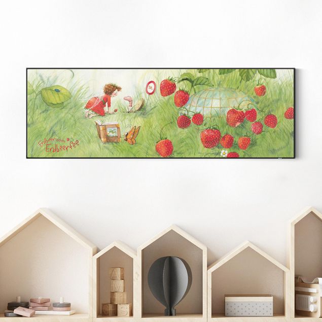 Frame da parete con tessuto in tensione con quadro intercambiabile classico The Strawberry Fairy - A casa di verme