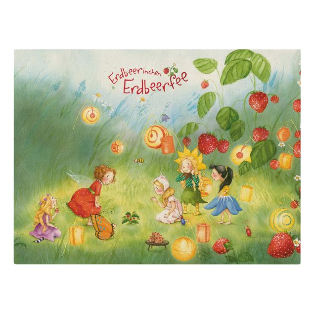 Quadro su tela naturale - The Strawberry Fairy - Lanterne - Formato orizzontale 4:3