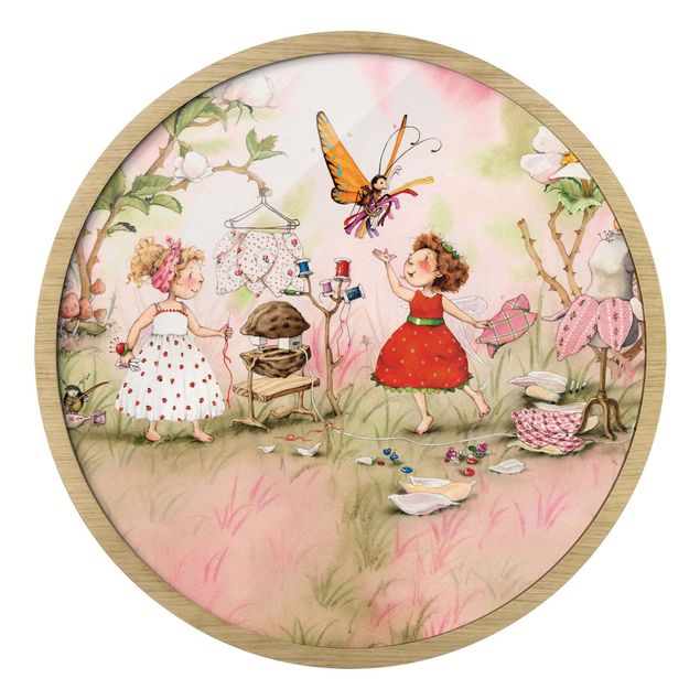 Quadro rotondo incorniciato - The Strawberry Fairy - In sartoria