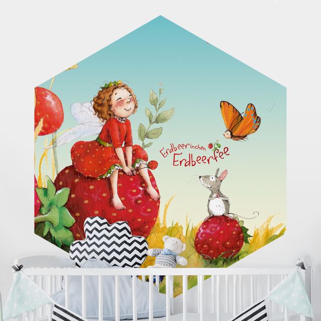 carta da parati fiori acquerello The Strawberry Fairy - Incantevole