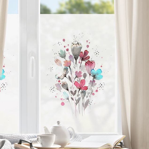 Pellicola per vetri con erbe Esther Meinl - Acquerello Fiori in primavera