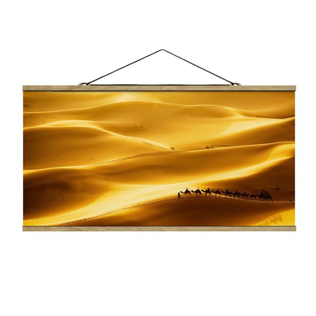 Foto su tessuto da parete con bastone - dune dorate - Orizzontale 1:2