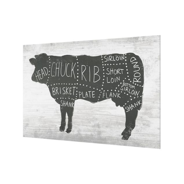 Paraschizzi in vetro - Butcher Board - Beef