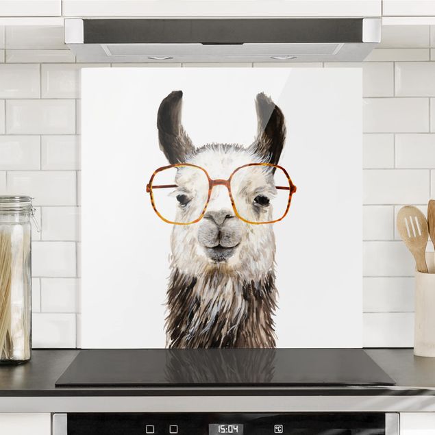 paraschizzi cucina vetro magnetico Hip Lama con occhiali IV