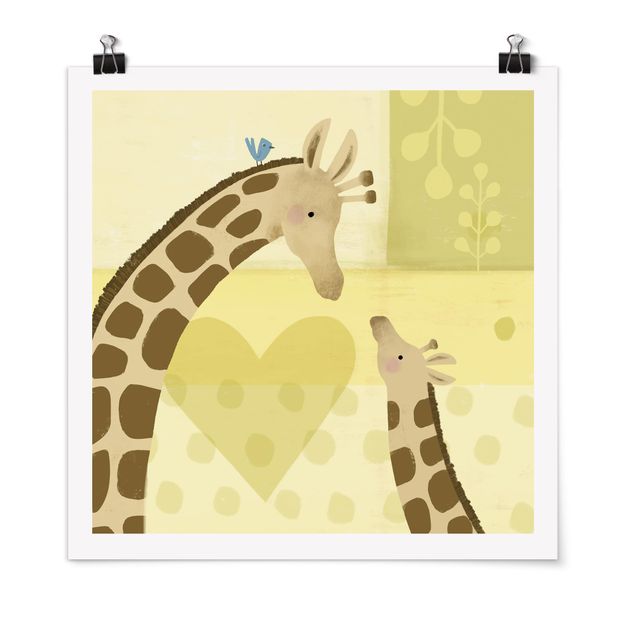 Poster illustrazioni Io e la mamma - Giraffe