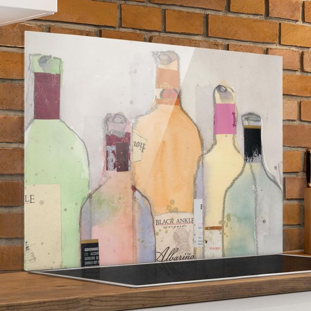 paraschizzi vetro magnetico Bottiglie di vino in acquerello II