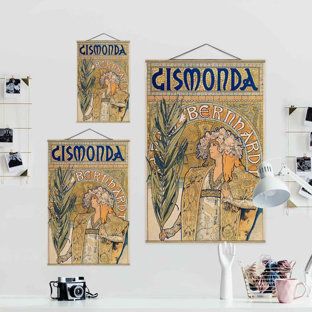 Foto su tessuto da parete con bastone - Alfons Mucha - Poster Per La Gismonda gioco - Verticale 3:2