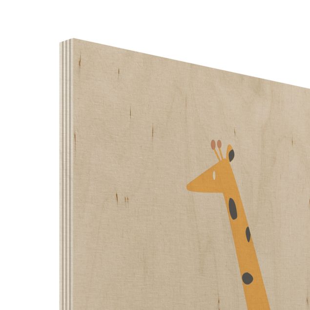 Stampa su legno - Giraffa gialla - Verticale 3:2